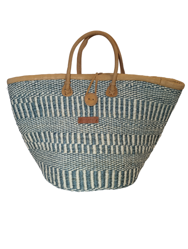 Calm Sisal Handwoven Sisal tote Bag, Market Economical Grocery Shopping Bags with Leather Strap Handles and Zipper Closure, Summer Beach Handbag, Straw Shoulder Purse for Women Travel