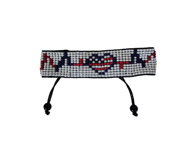 Patriot Heart Beaded Bracelet – Handmade with Purpose