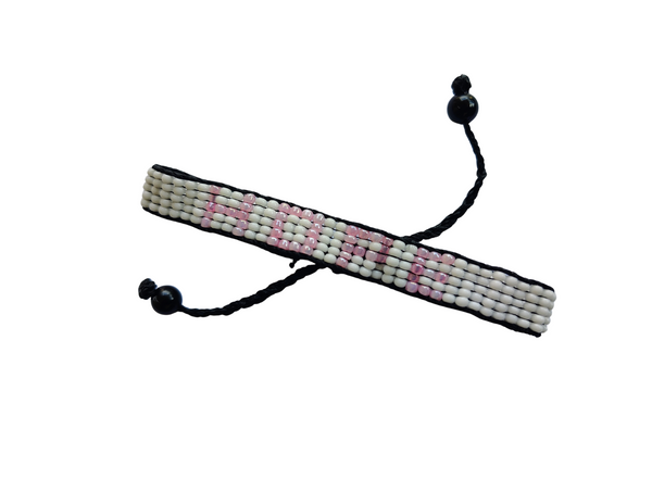 Breast Cancer Awareness Bracelet – White with Pink HOPE