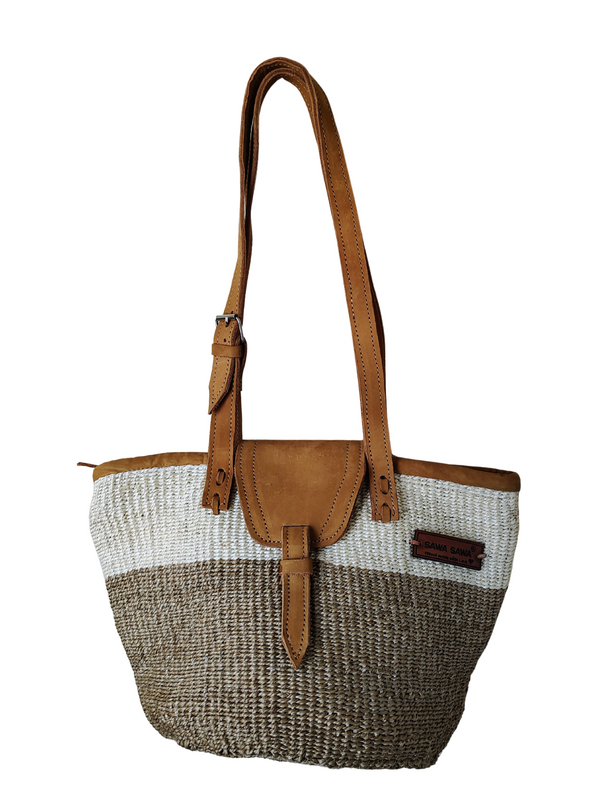 Peaceful Life Handmade Medium Sisal Straw Basket Tote Purse