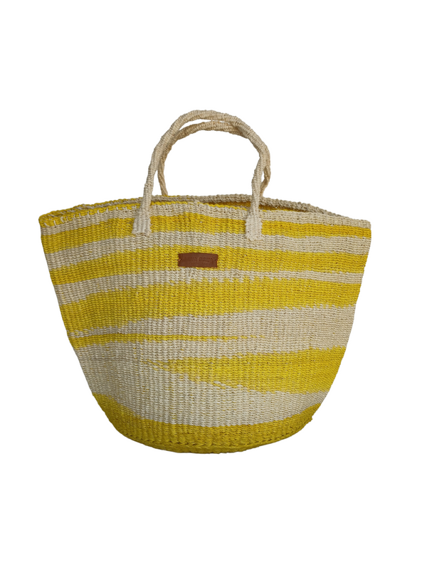 Warmth Handmade Economical Sisal Beach Basket Tote Bag, Market Grocery Shopping Bags with Leather Strap Handles and Button Closure, Large Straw Shoulder Purse Suitable for Travel