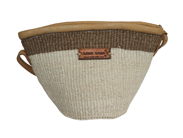 Bolso bandolera mediano de paja de sisal hecho a mano Life Top