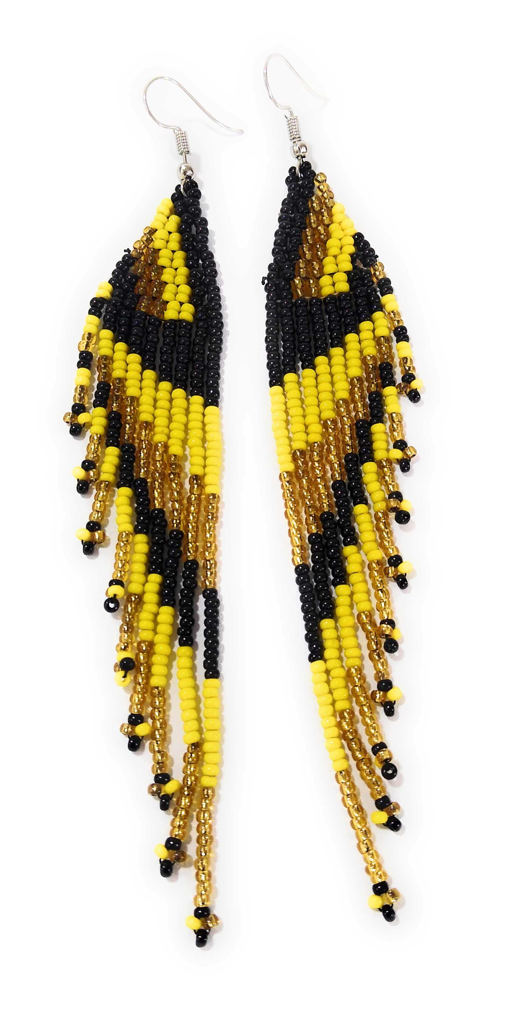Black and Yellow Tassel Earrings - SAWA SAWA